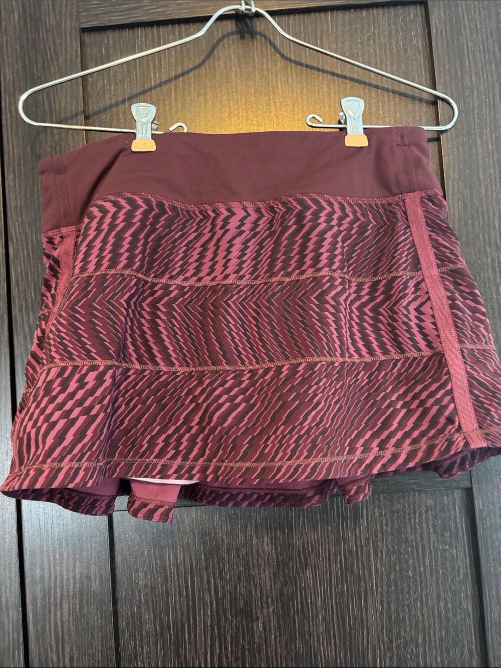 lululemon athletica Maroon and Pink Printed Athletic Skort